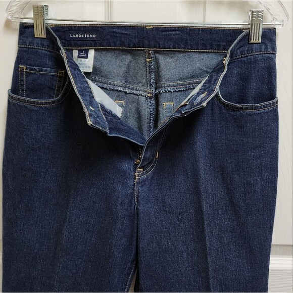 Lands End Jeans Womens 6 Blue Denim Bootcut Stretch Flat Hemmed Western Cowgirl - Picture 5 of 10